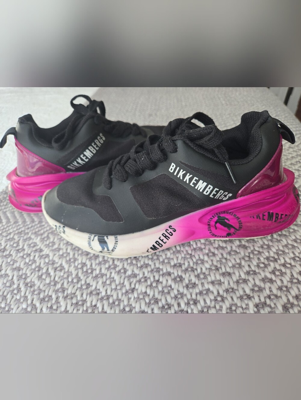 Bikkembergs Women’s Athletic Sneakers in Pink and Black US SIZE 6